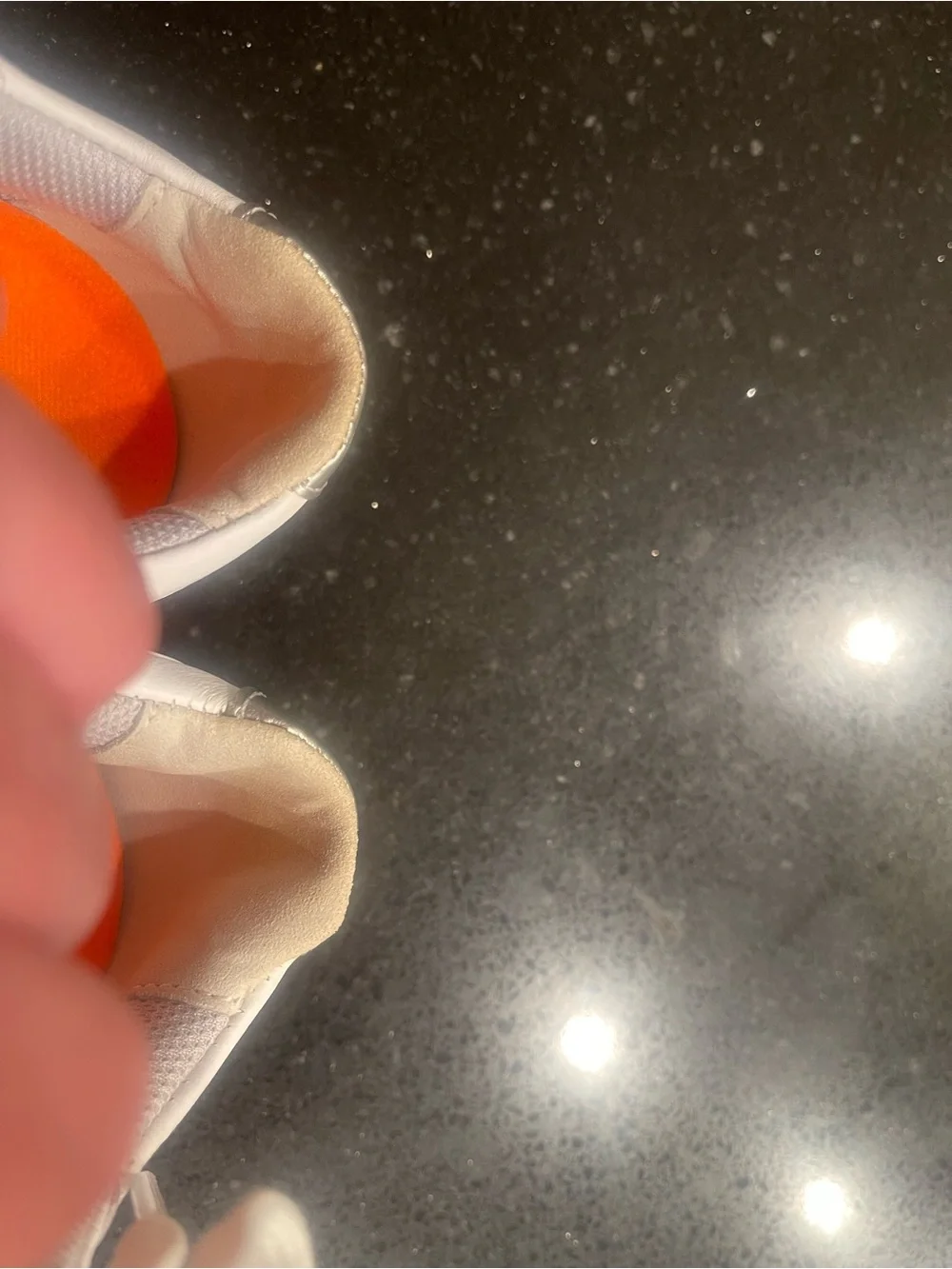 FootJoy White Leather Sneakers with Orange Insoles